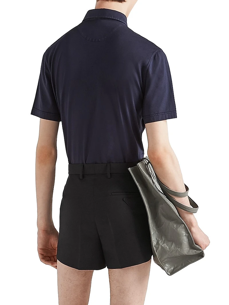 Short-Sleeved Cotton Polo Shirt