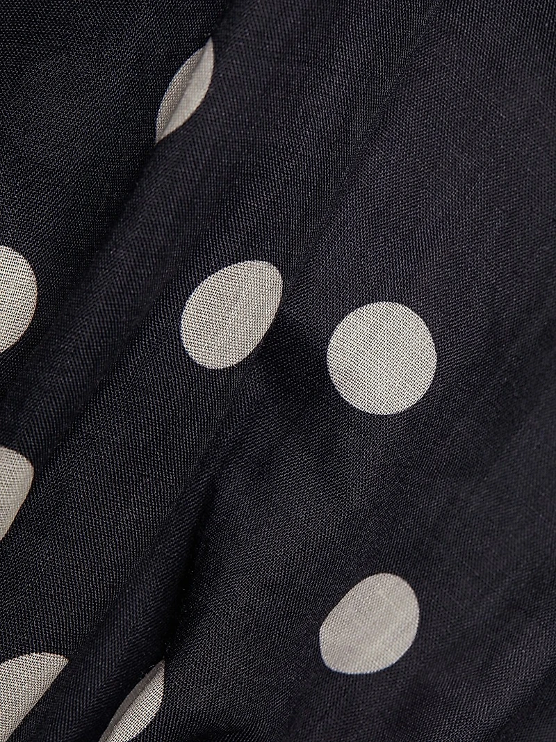 Polka-Dot Pintuck Crop Top