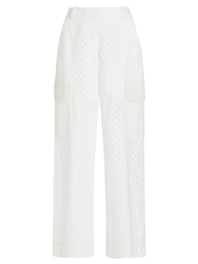 Matchmaker Wide-Leg Cotton Eyelet Pants
