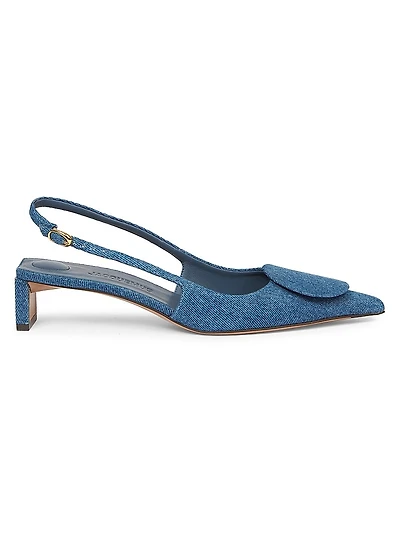 Duelo 40MM Denim Slingback Pumps