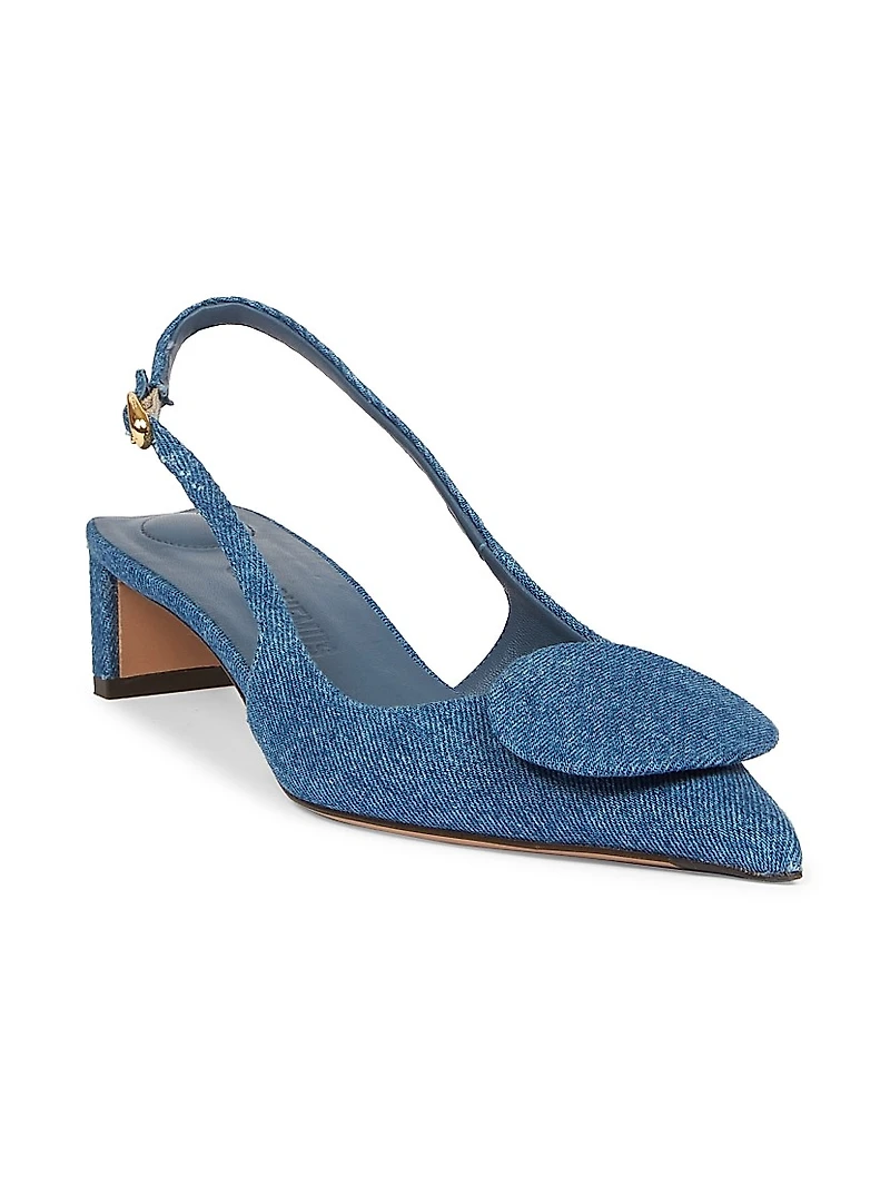 Duelo 40MM Denim Slingback Pumps