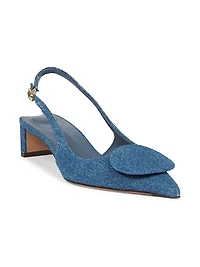 Duelo 40MM Denim Slingback Pumps
