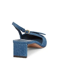 Duelo 40MM Denim Slingback Pumps