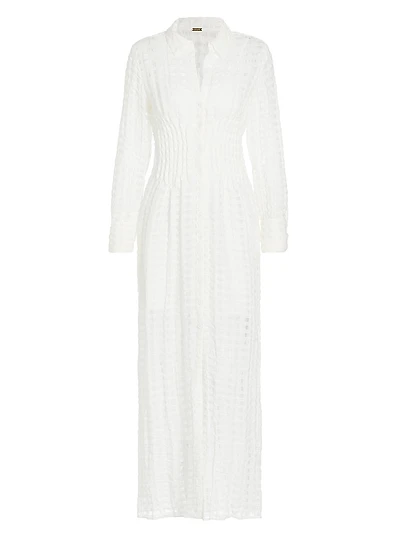 Pernille Linen-Blend Checkered Maxi Dress