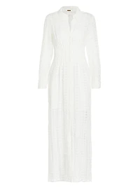 Pernille Linen-Blend Checkered Maxi Dress