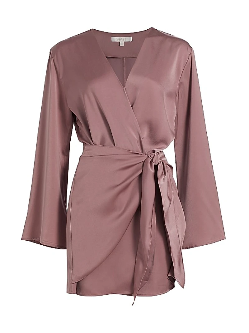 Sally Satin Wrap Dress