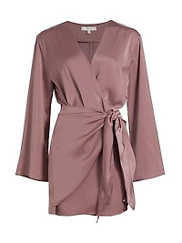 Sally Satin Wrap Dress