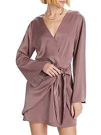 Sally Satin Wrap Dress