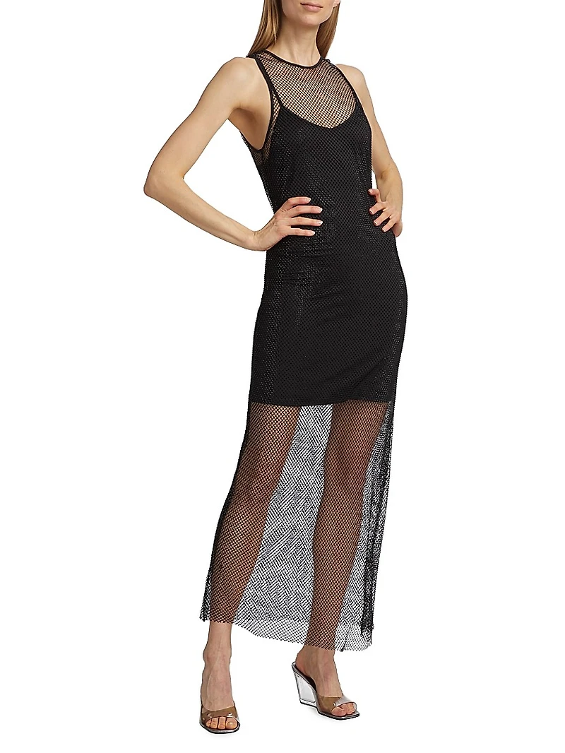 Mika Crystal Mesh Maxi Dress