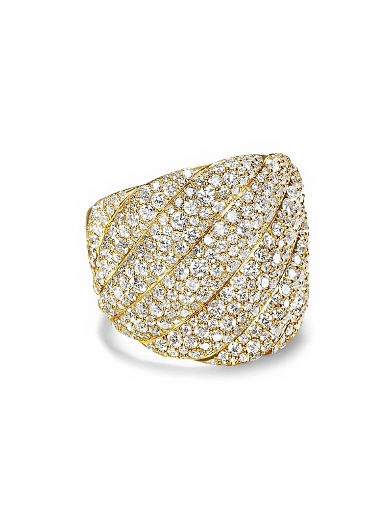 Sculpted Cable Ring In 18K Yellow Gold