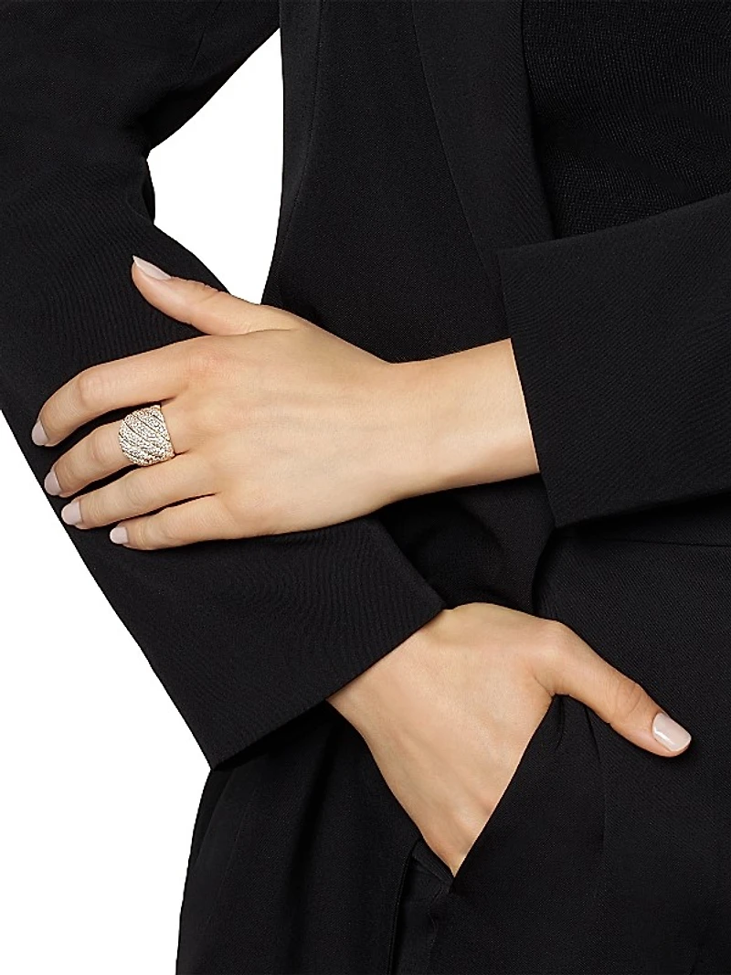 Sculpted Cable Ring In 18K Yellow Gold