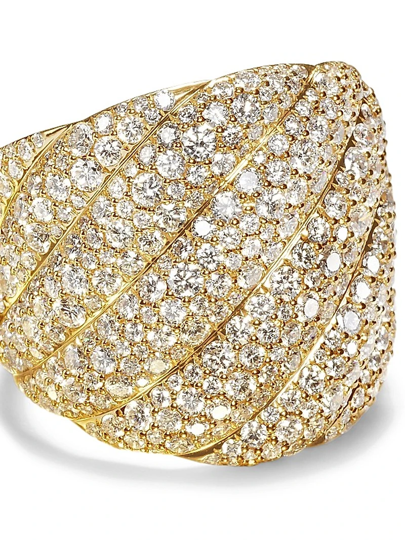 Sculpted Cable Ring In 18K Yellow Gold