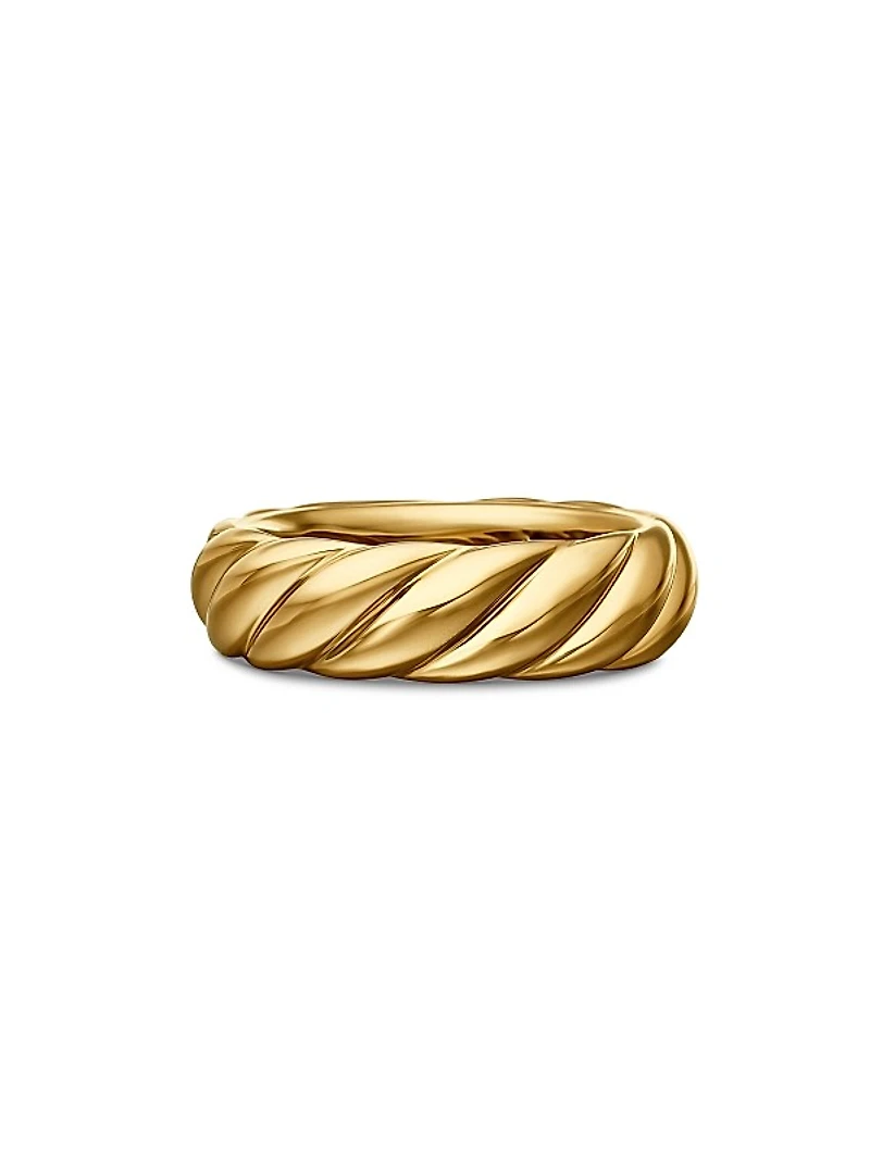 Sculpted Cable Band Ring In 18K Yellow Gold