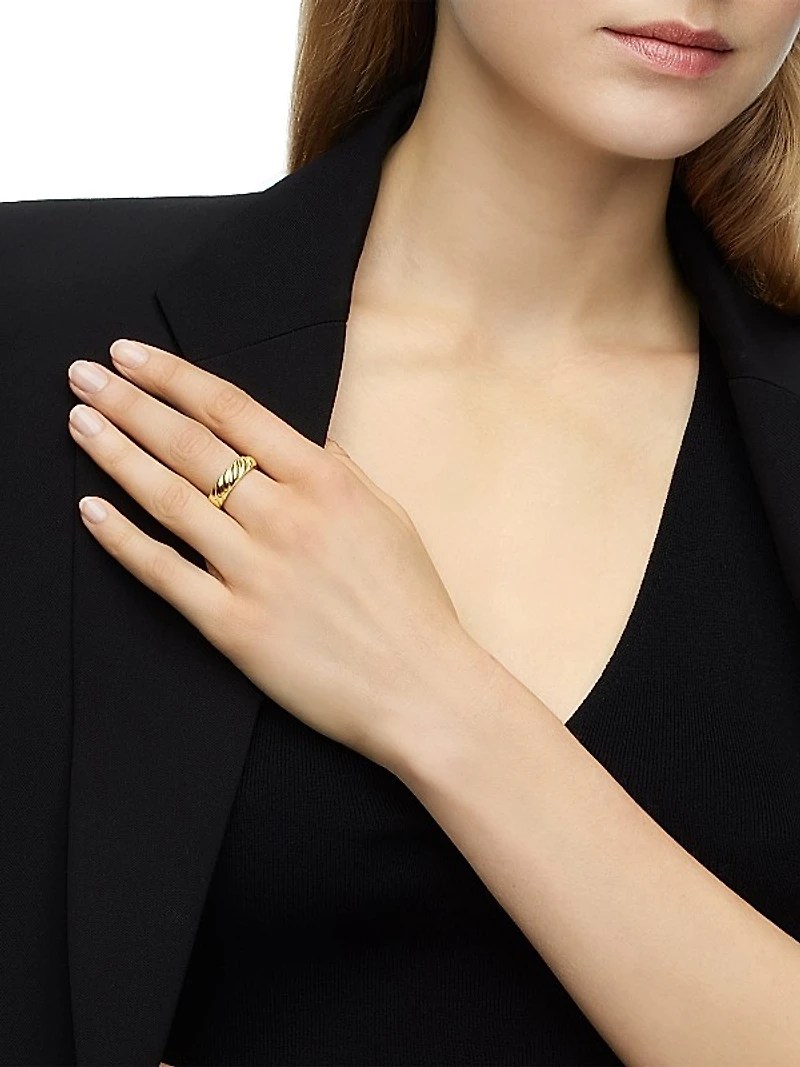 Sculpted Cable Band Ring In 18K Yellow Gold
