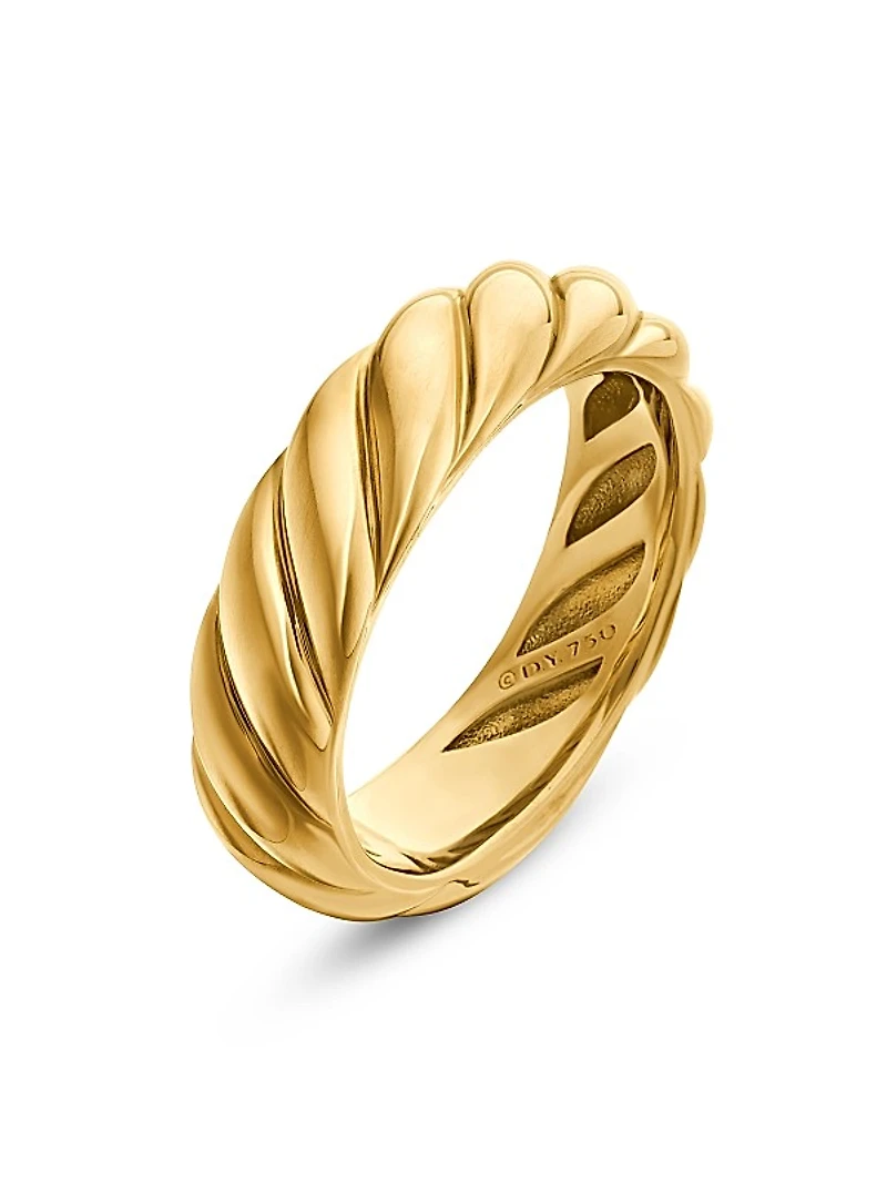 Sculpted Cable Band Ring In 18K Yellow Gold