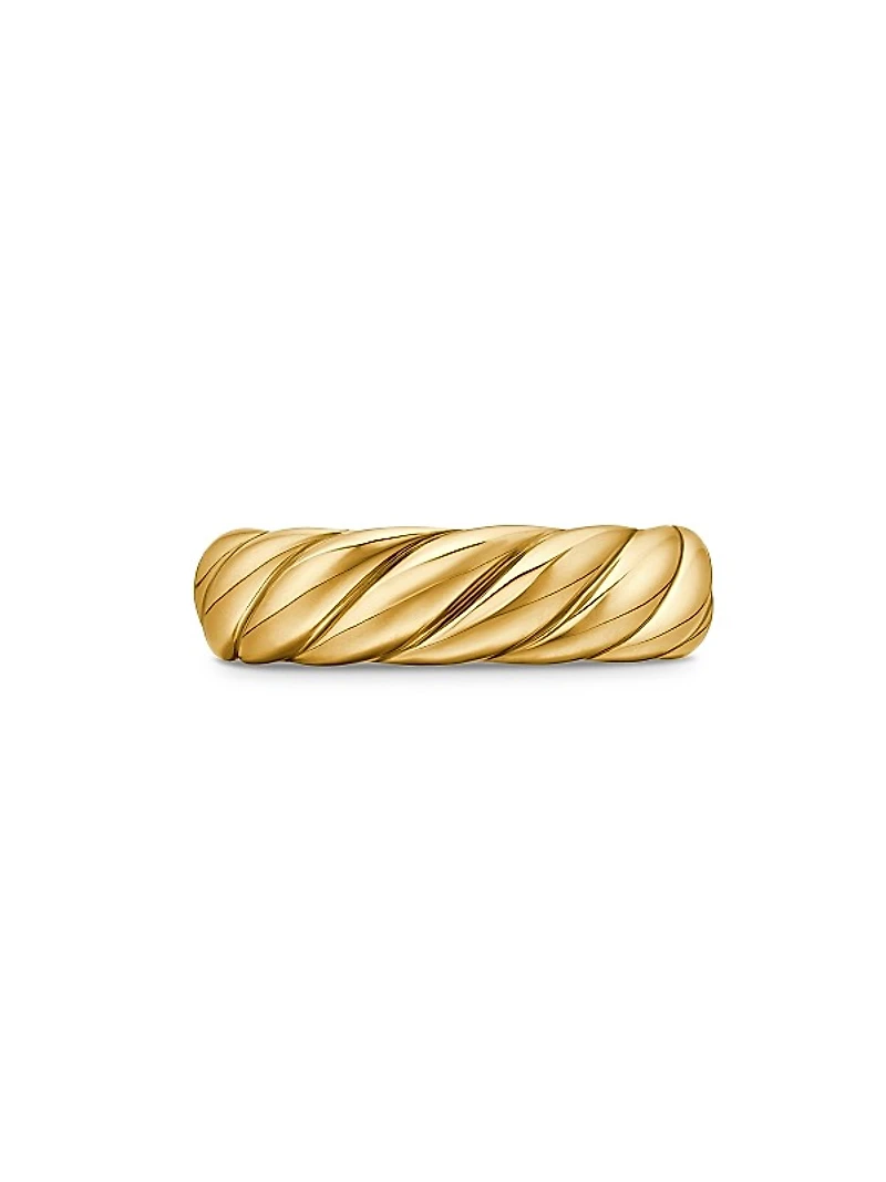 Sculpted Cable Band Ring In 18K Yellow Gold