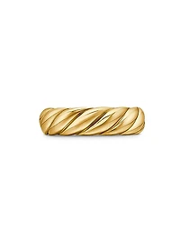 Sculpted Cable Band Ring In 18K Yellow Gold
