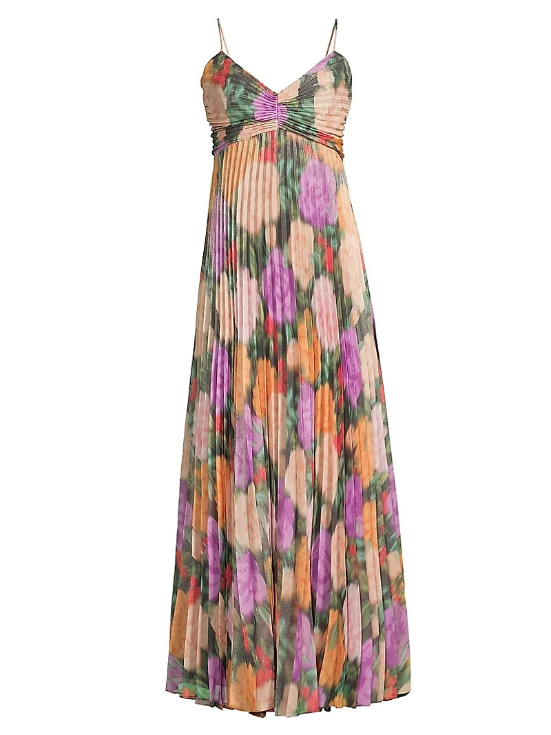 Hadley Pleated Floral Gown