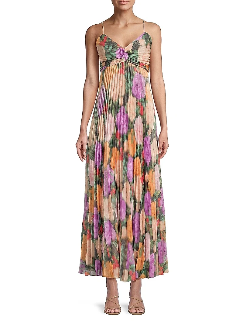 Hadley Pleated Floral Gown