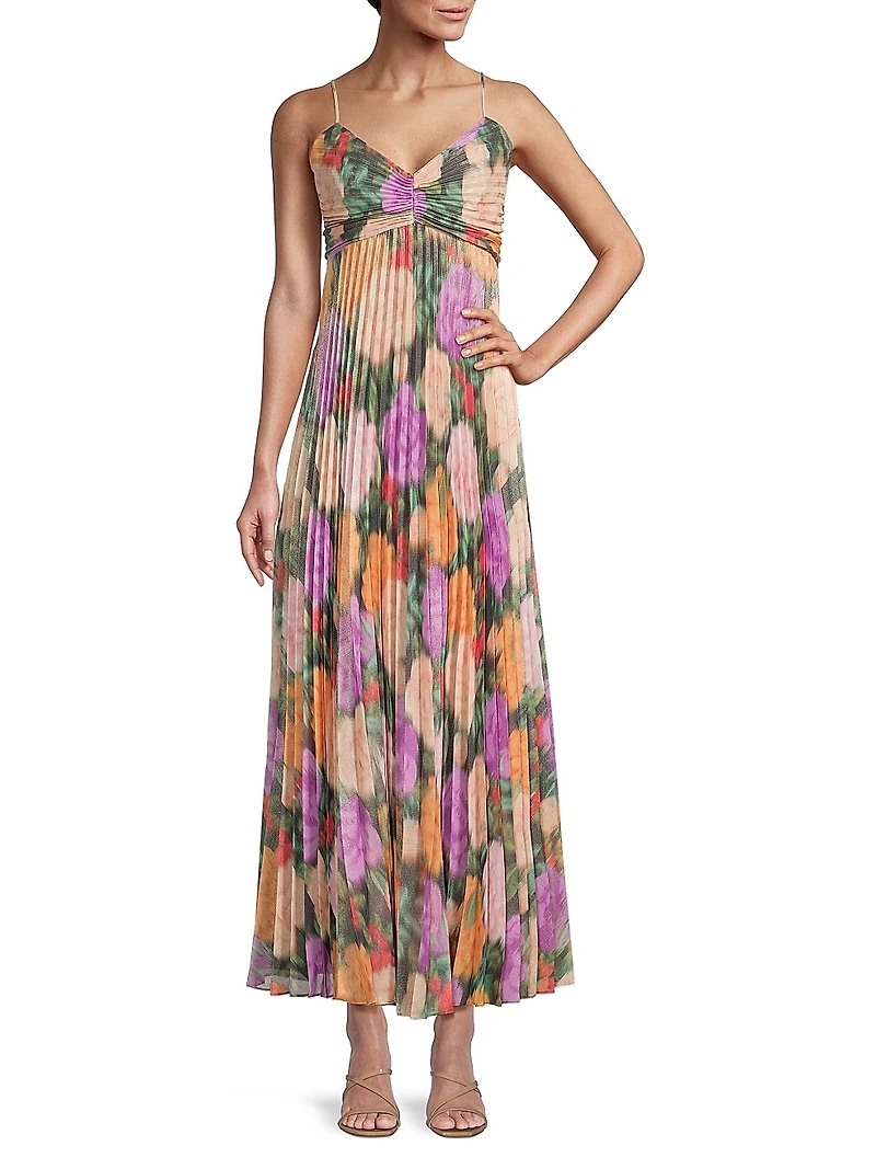 Hadley Pleated Floral Gown