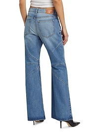 Bowie Seam Detail Low-Rise Jeans