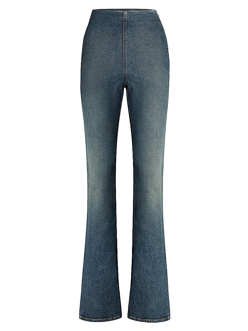Split Boot-Cut Denim Leggings