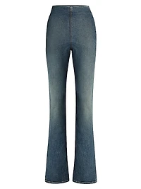 Split Boot-Cut Denim Leggings