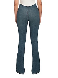Split Boot-Cut Denim Leggings