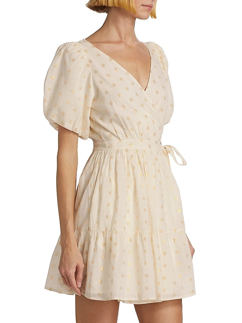 Ana Cotton Metallic Dot Minidress