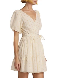 Ana Cotton Metallic Dot Minidress