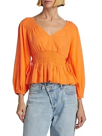 Elle Cotton Peplum Top