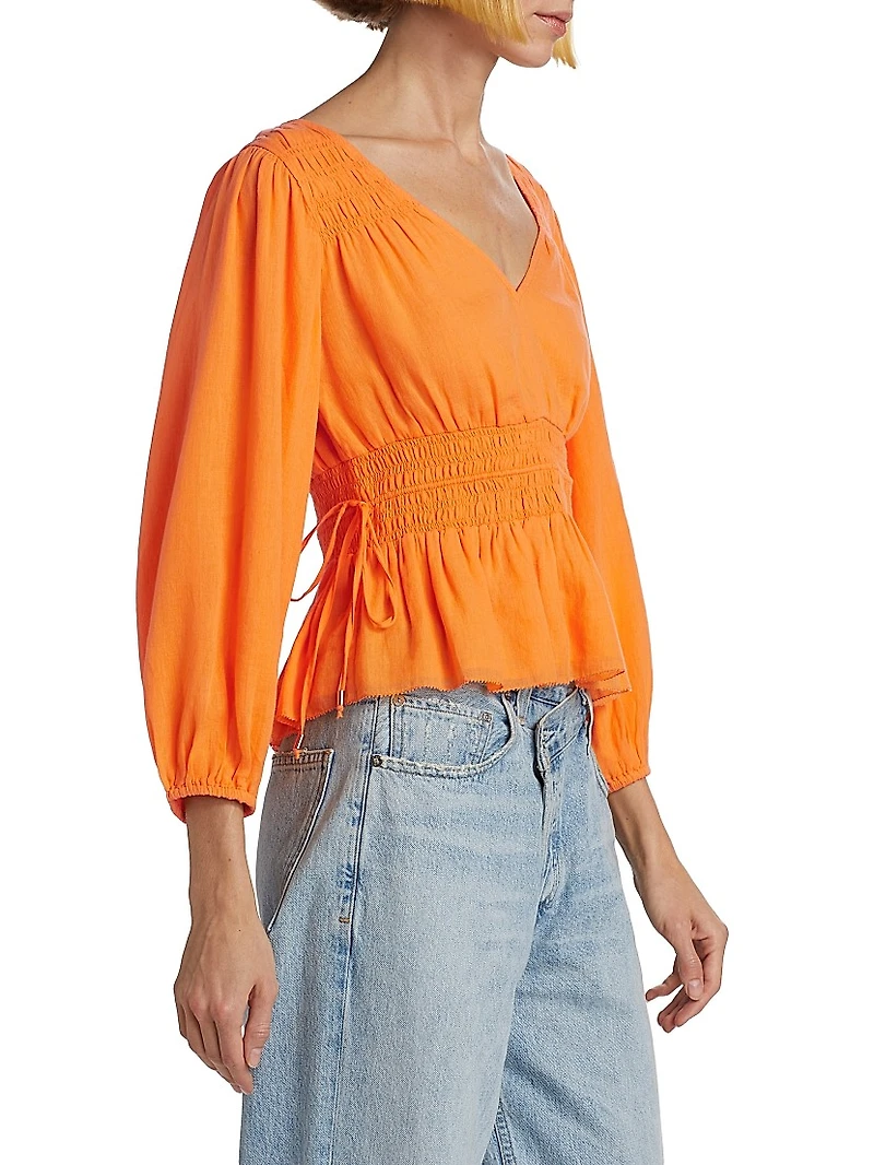 Elle Cotton Peplum Top