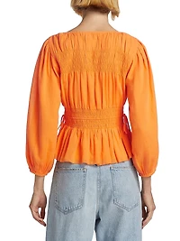 Elle Cotton Peplum Top