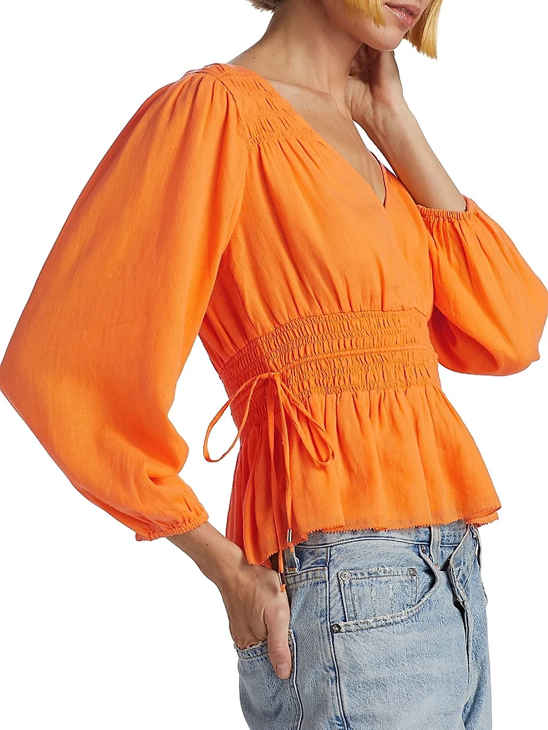 Elle Cotton Peplum Top