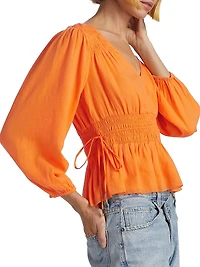 Elle Cotton Peplum Top