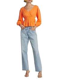 Elle Cotton Peplum Top