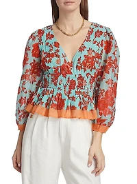Elle Floral Peplum Blouse