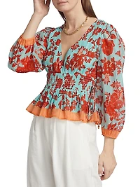 Elle Floral Peplum Blouse