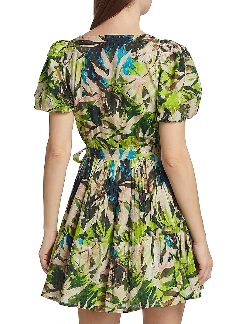 Ana Cotton-Blend Wrap Minidress