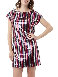 Breene Striped Sequined Minidress