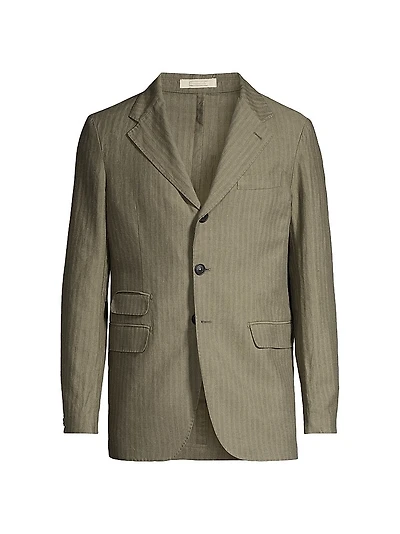 Catch2 Pinstriped Linen & Cotton-Blend Blazer