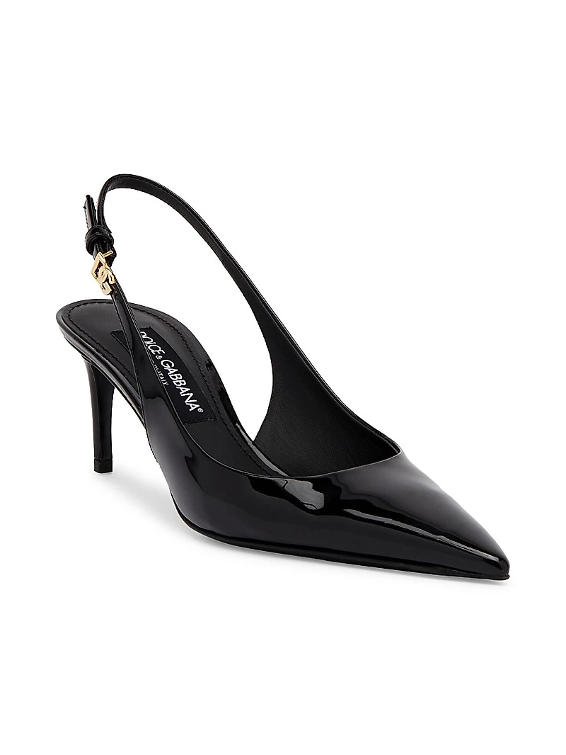 60MM Leather Slingback Pumps