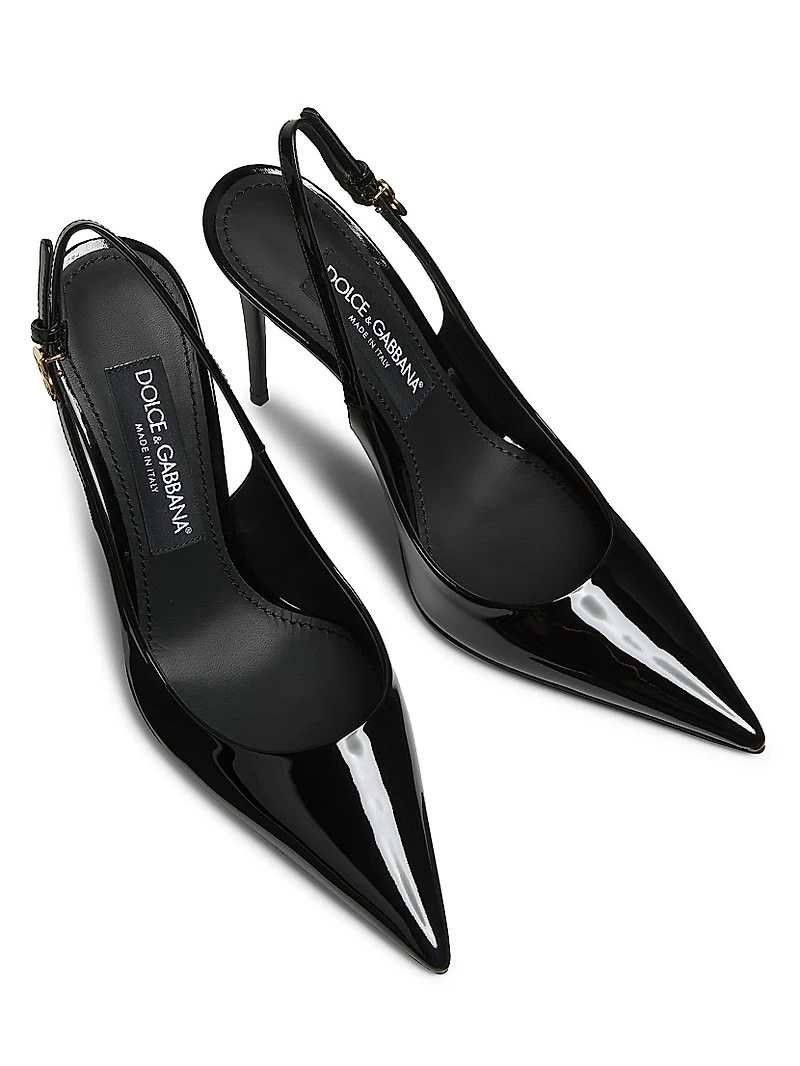 101MM Patent Leather Slingback Pumps