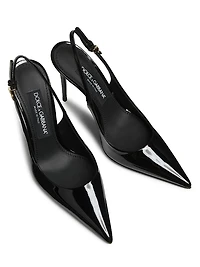 101MM Patent Leather Slingback Pumps