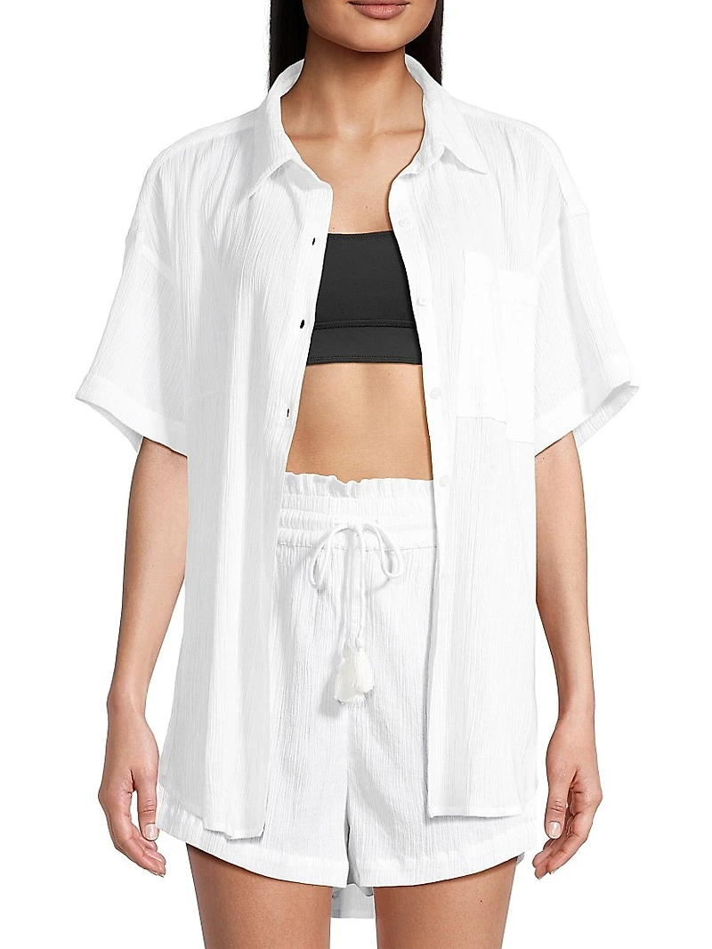 Michelle Crinkled Cotton Shirt