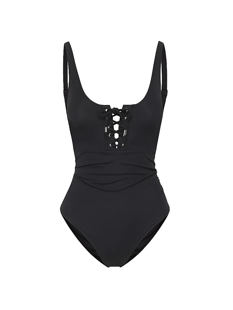 Taylor Lace-Up One-Piece Swimsuit