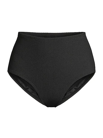 Textured High-Rise Bikini Bottom
