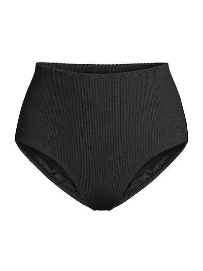 Textured High-Rise Bikini Bottom