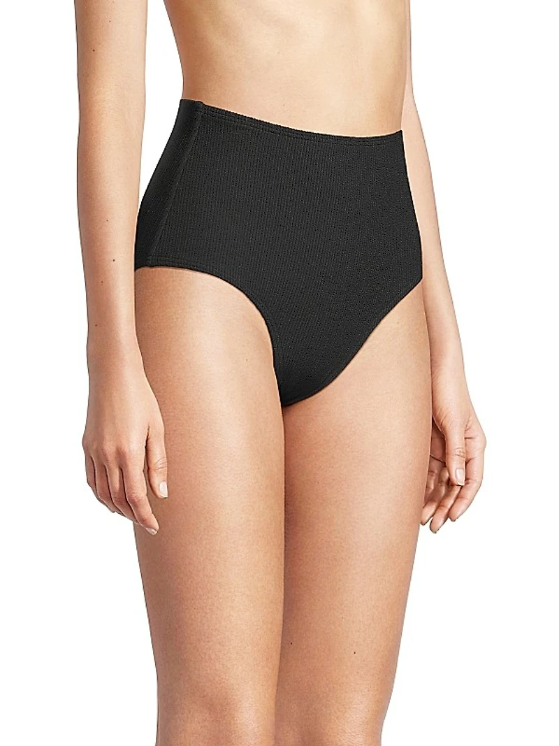 Textured High-Rise Bikini Bottom