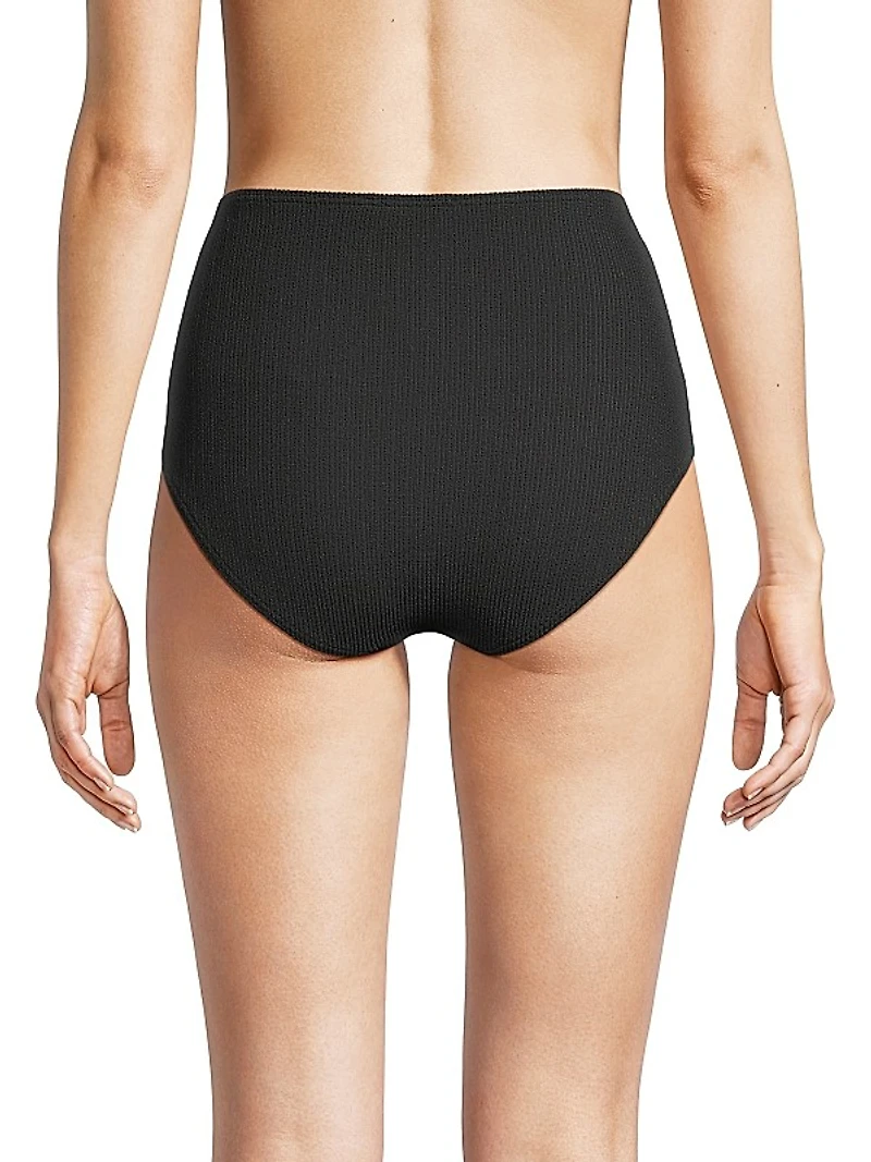 Textured High-Rise Bikini Bottom